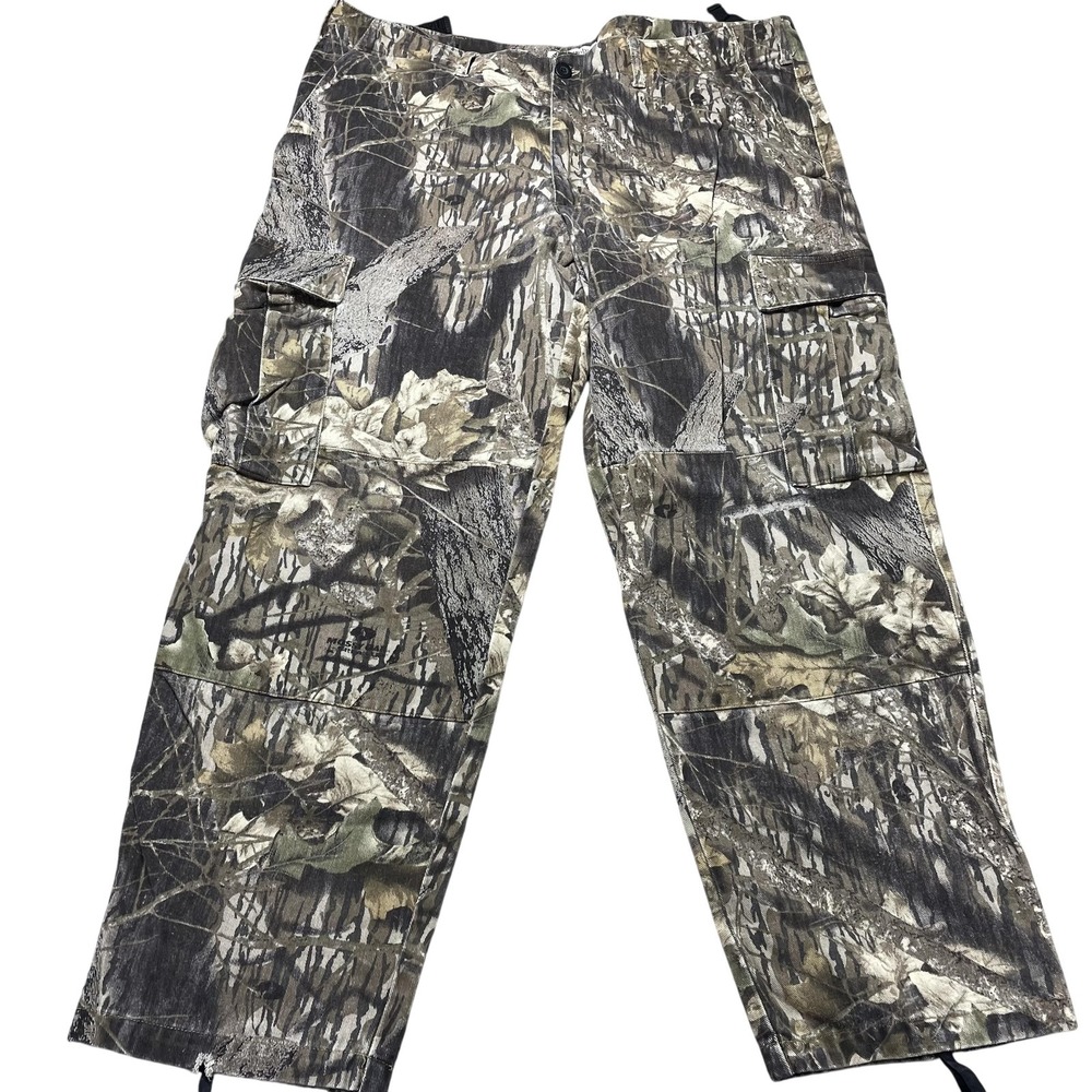Columbia Cargo Pants Mens 42x32 Brown Camo Canvas Adjustable Waist Hunting